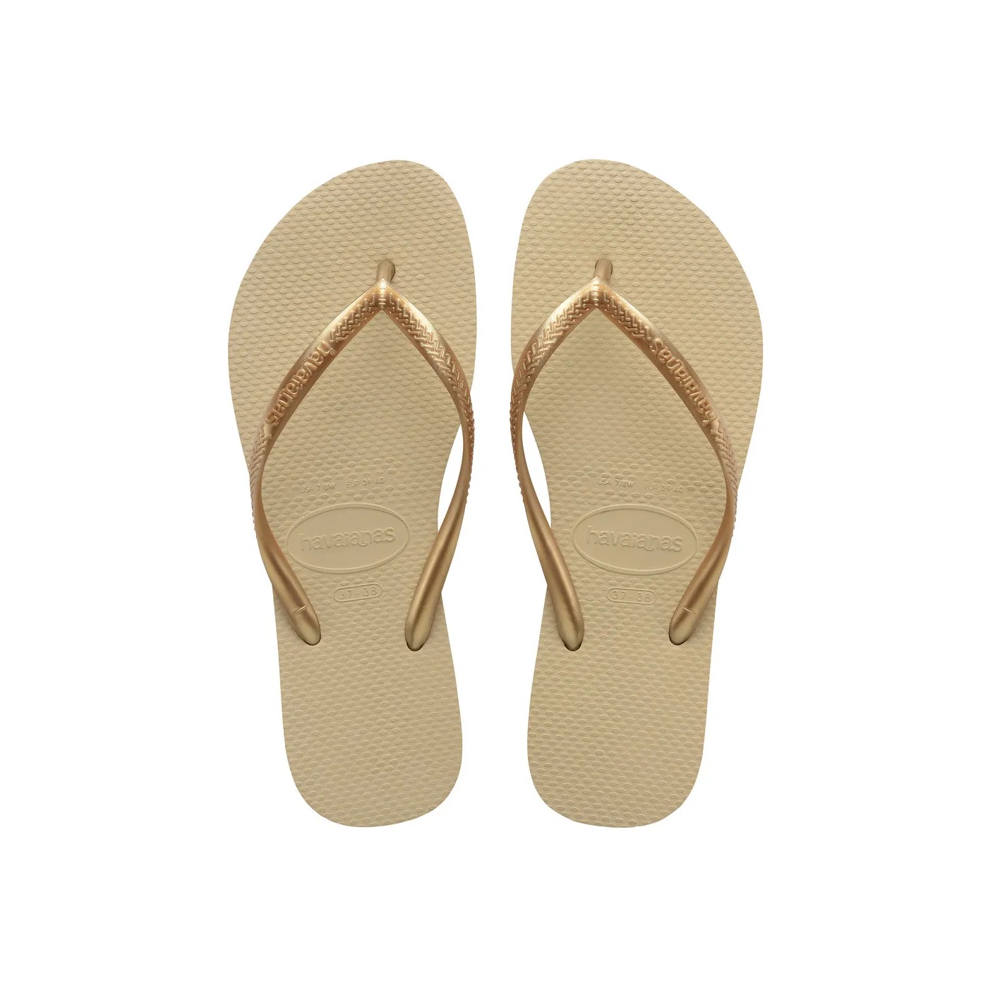 Havaianas Slim arena y dorado claro