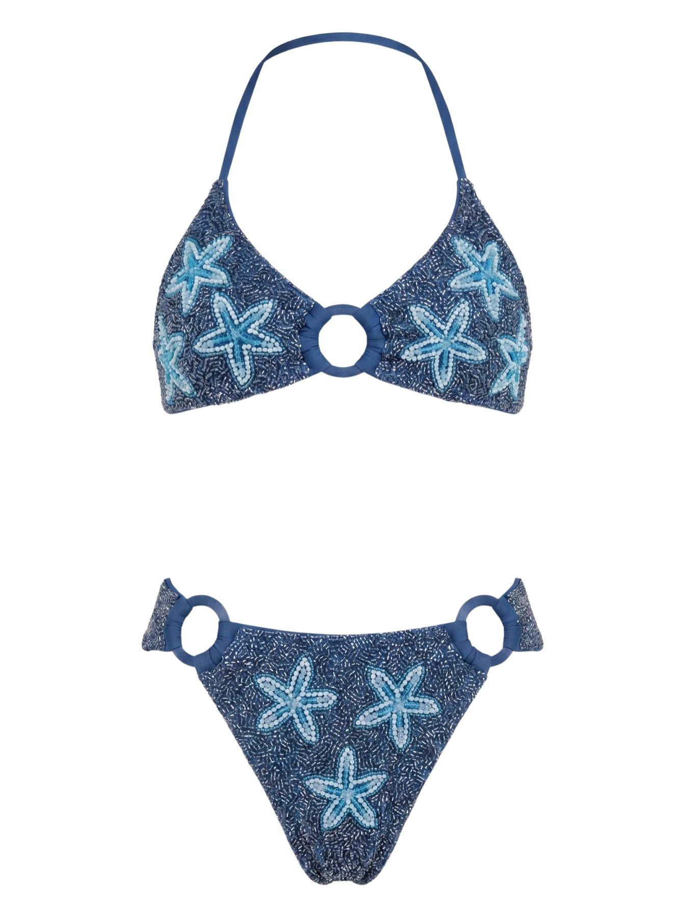 Mia's Marina Bikini Top — S · Navy