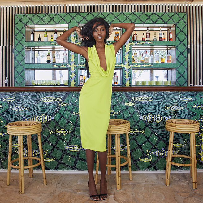 Vestido Midi Escote Drapeado · 8